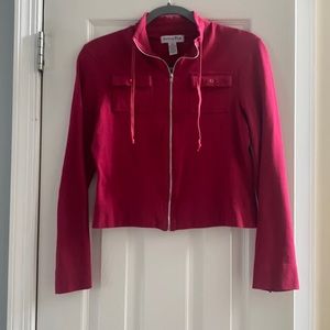 Pink zip up with snap pockets